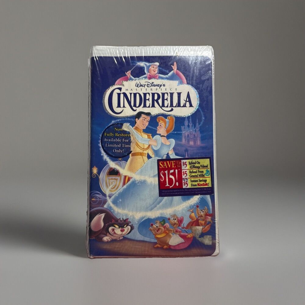 Disney Cinderella VHS Movie New Factory Sealed Walt Disney 1995